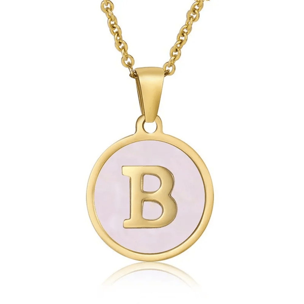 Collar Inicial Personalizado con Nácar en Acero Inoxidable Dorado para Mujer | Vanytel - VANYTEL - Vanytel