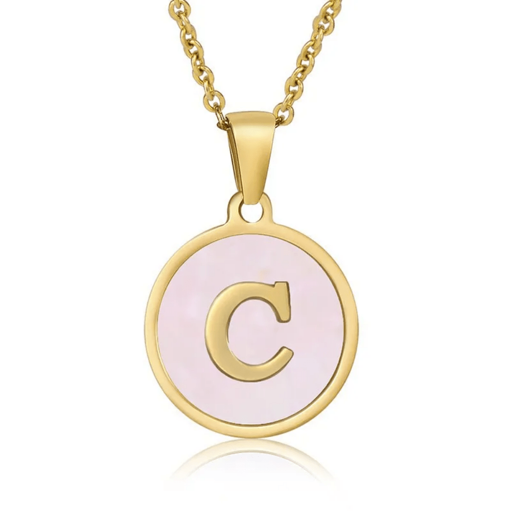 Collar Inicial Personalizado con Nácar en Acero Inoxidable Dorado para Mujer | Vanytel - VANYTEL - Vanytel