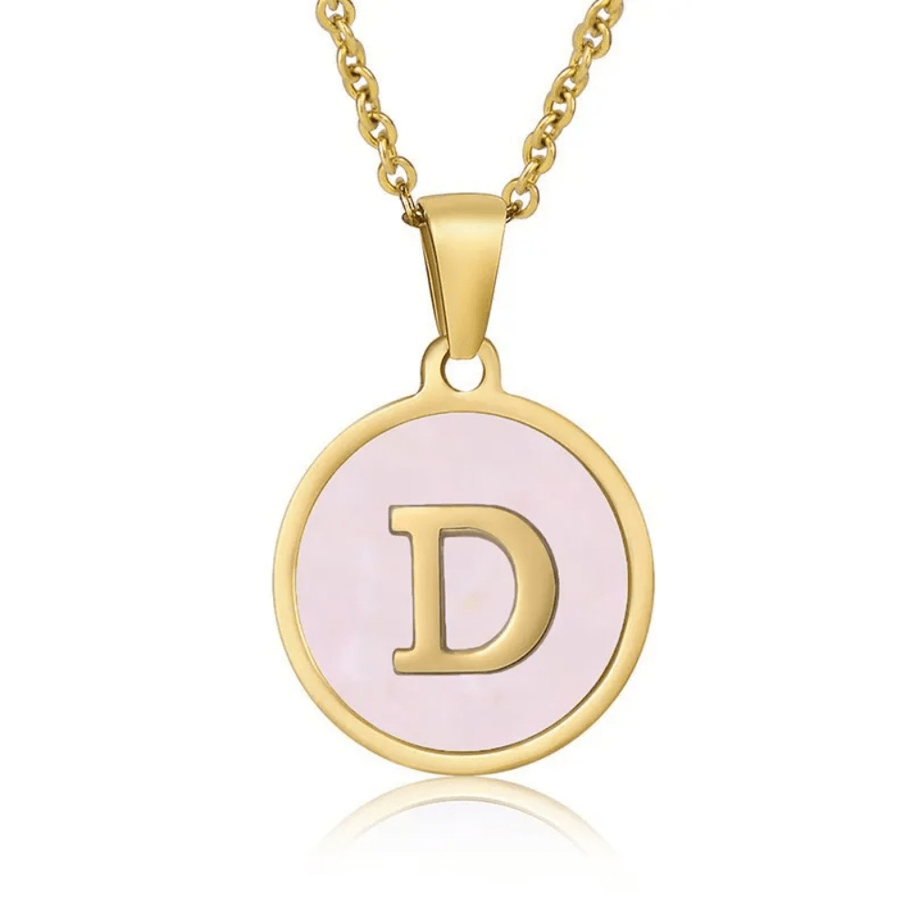 Collar Inicial Personalizado con Nácar en Acero Inoxidable Dorado para Mujer | Vanytel - VANYTEL - Vanytel