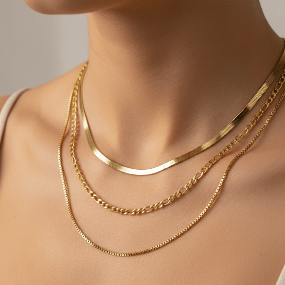 Collar Kourtney en Capas Dorado para Mujer en Acero Inoxidable | Vanytel - VANYTEL - Vanytel