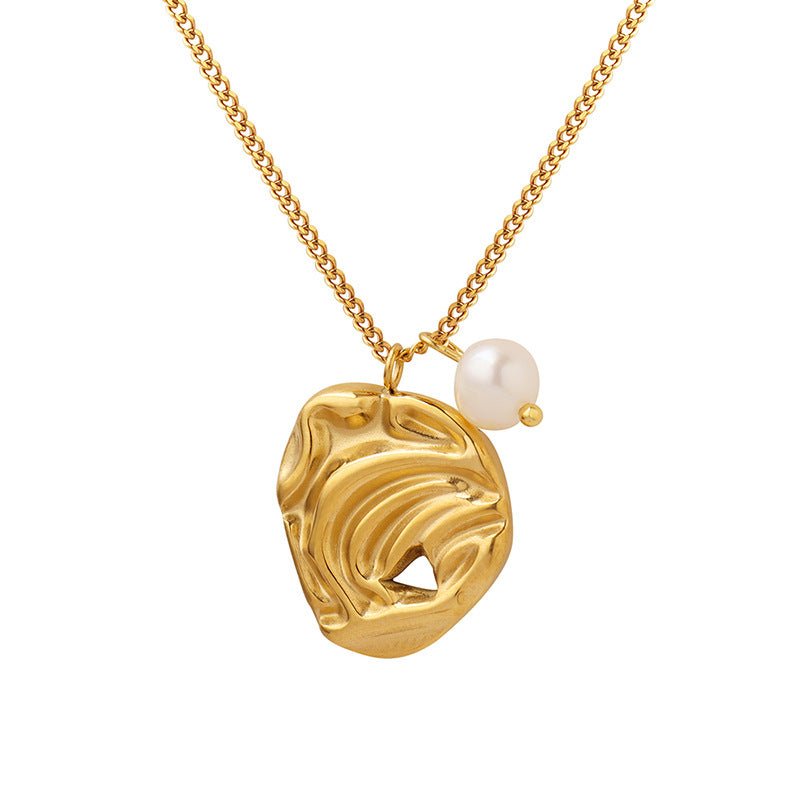 Collar Lisboa Dorado con Perla para Mujer en Acero Inoxidable | Vanytel - VANYTEL - Vanytel