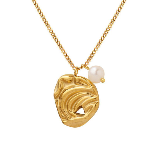 Collar Lisboa Dorado con Perla para Mujer en Acero Inoxidable | Vanytel - VANYTEL - Vanytel