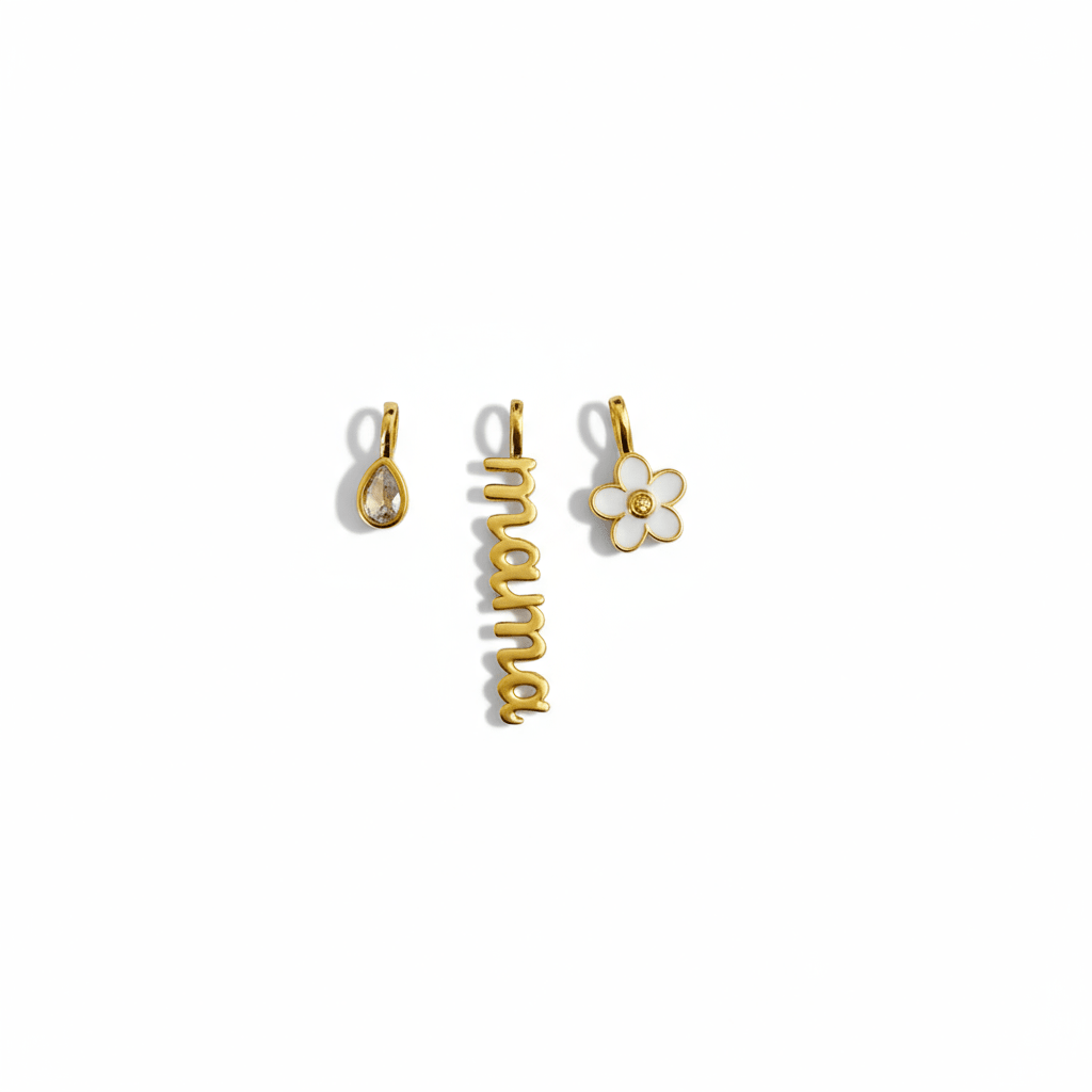 Collar Mamá con Dijes Dorados para Mujer en Acero Inoxidable | Vanytel - VANYTEL - VANYTEL