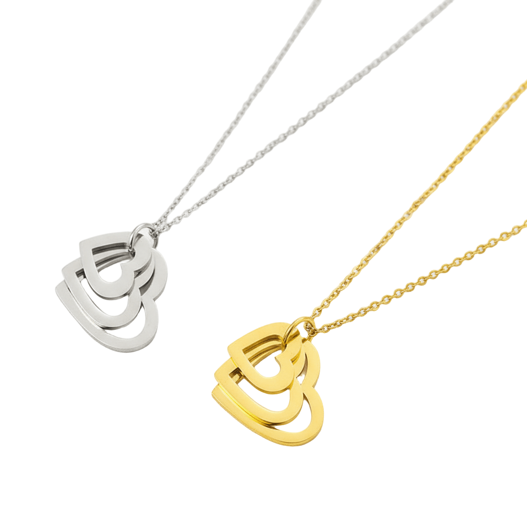 Collar Mis Amores con Dijes de Corazón para Mujer en Acero Inoxidable | Vanytel - VANYTEL - Vanytel