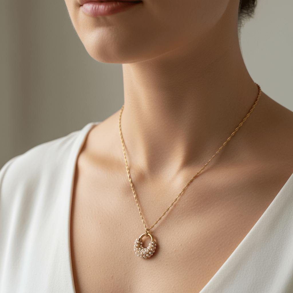 Collar Paris Chain Dorado con Perlas para Mujer en Acero Inoxidable | Vanytel - VANYTEL - Vanytel