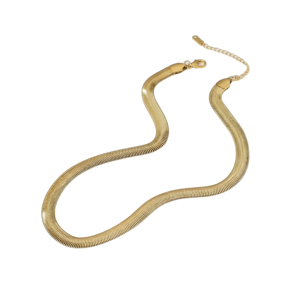 Collar Medusa Herringbone Dorado en Acero Inoxidable para Mujer | Vanytel