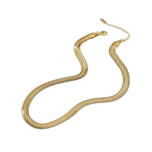 Collar Medusa Herringbone Dorado en Acero Inoxidable para Mujer | Vanytel