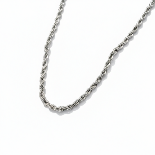Men's Rope Chain with Silver Ring