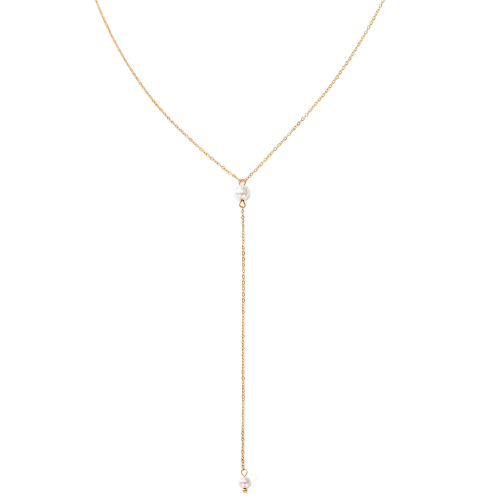 Choker Lariat Dorado en Acero Inoxidable para Mujer | Vanytel