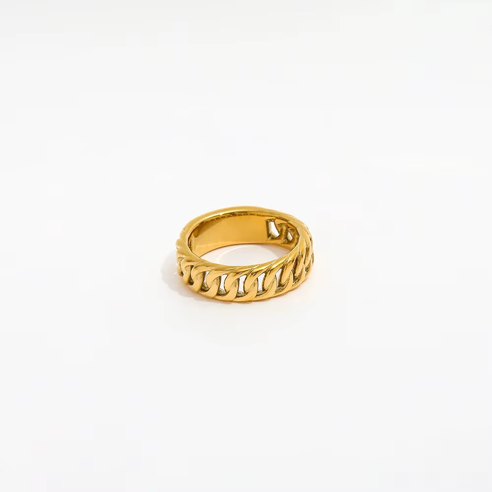 Anillo Liza Dorado para Mujer en Acero Inoxidable | Vanytel