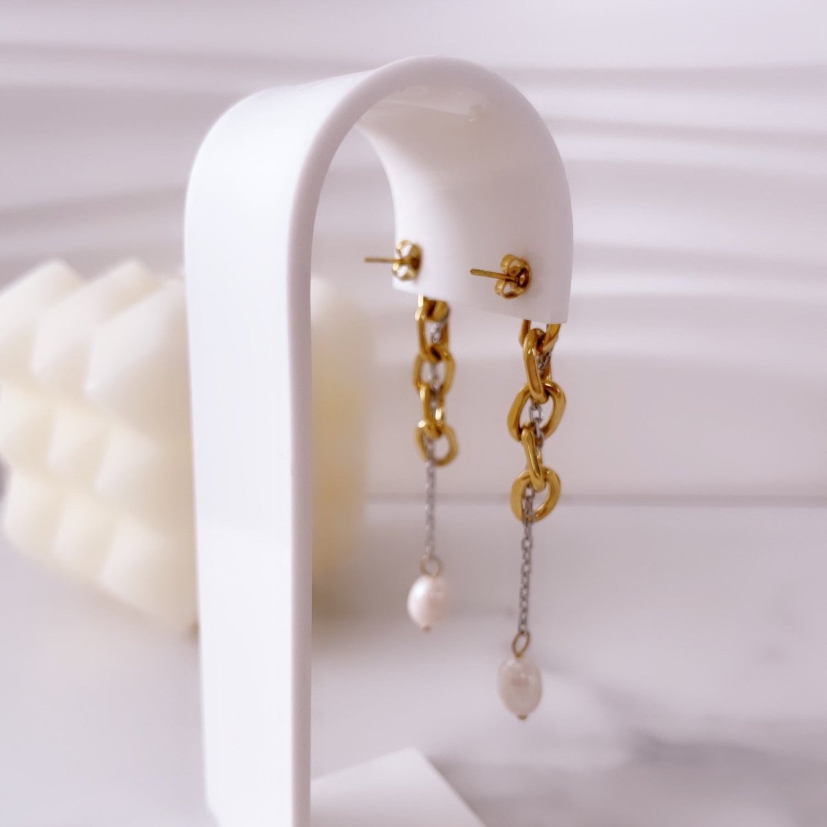 Paulina Earrings de Perlas Naturales para Mujer en Acero Inoxidable | Vanytel - VANYTEL - Vanytel