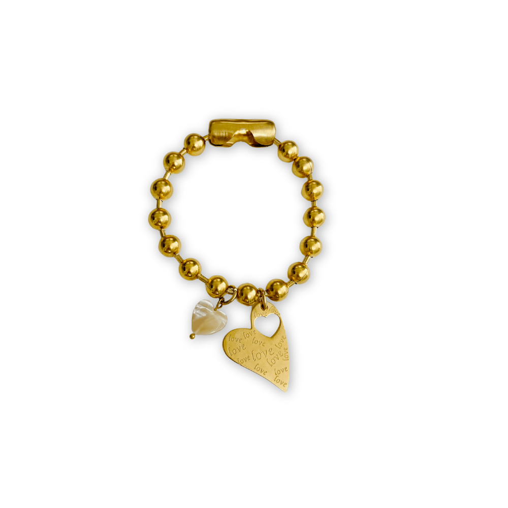 Pulsera Lovi con Dijes de Corazón Dorada Mujer en Acero Inoxidable | Vanytel - VANYTEL - VANYTEL