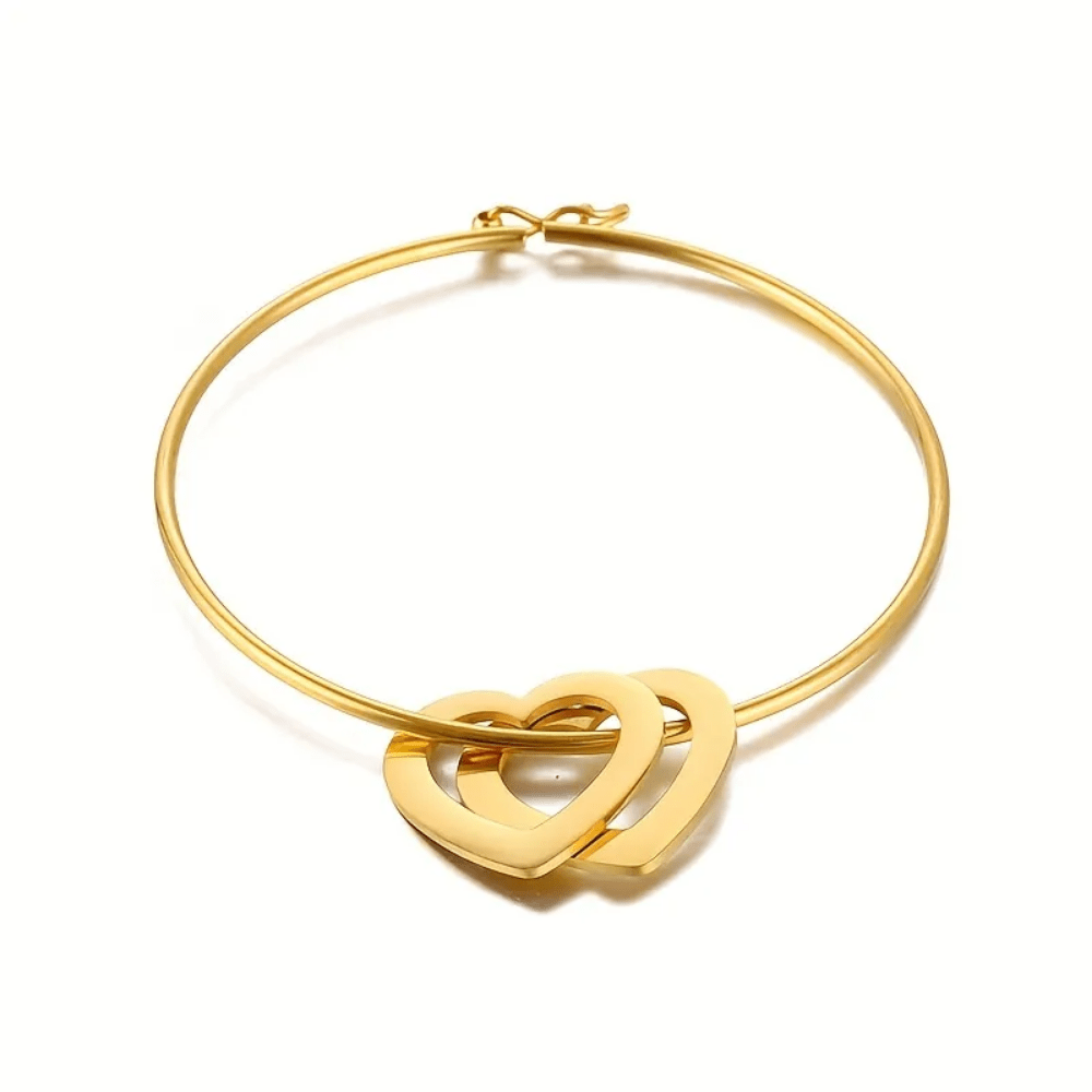 Pulsera Mis Amores Aro Dorados con Dijes de Corazón para Mujer en Acero Inoxidable | Vanytel - VANYTEL - Vanytel
