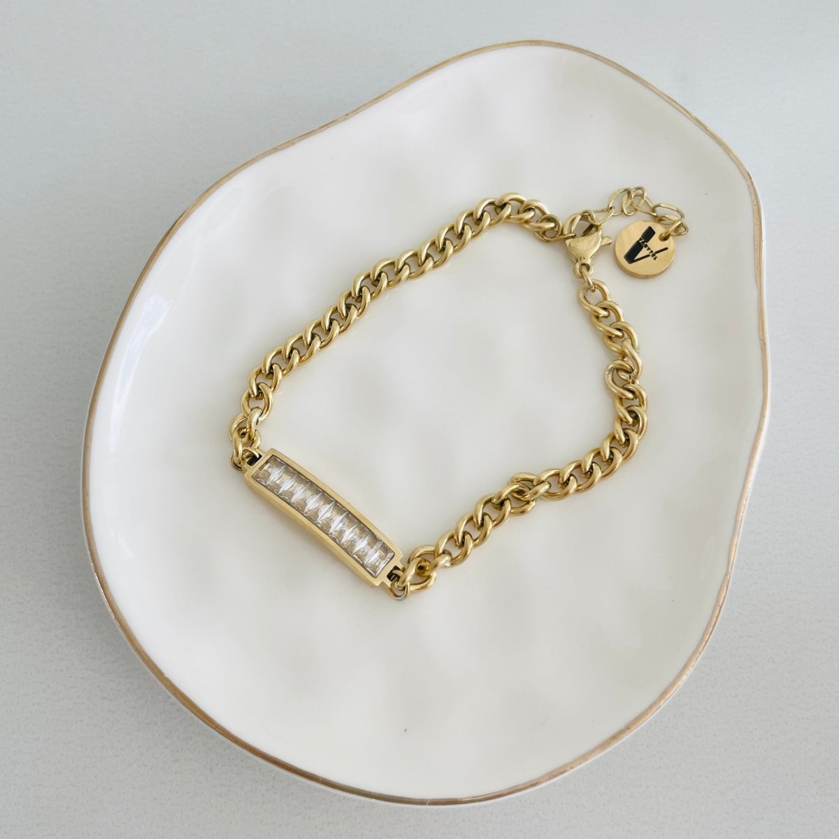 Pulsera Sasha Dorada con Zirconia para Mujer en Acero Inoxidable | Vanytel Jewelry - VANYTEL - Vanytel
