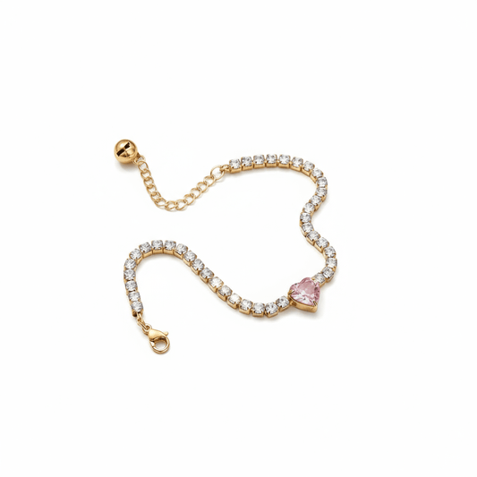 Pulsera Sweet Heart con Dije de Corazón Rosa para Mujer en Acero Inoxidable | Vanytel - VANYTEL - VANYTEL
