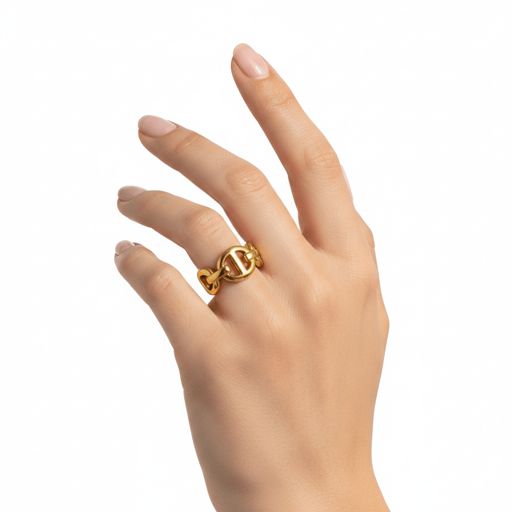 Vanytel Gigi Ring | 18K Gold Plated Stainless Steel Chain Ring for Women | Waterproof & Tarnish Resistant - VANYTEL - Vanytel