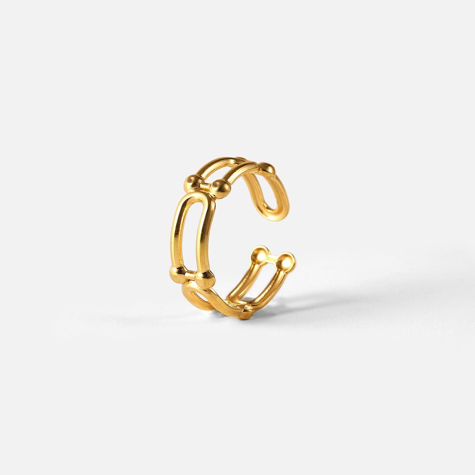 Anillo Catlyn Dorado Ajustable para Mujer en Acero Inoxidable | Vanytel - VANYTEL - Vanytel