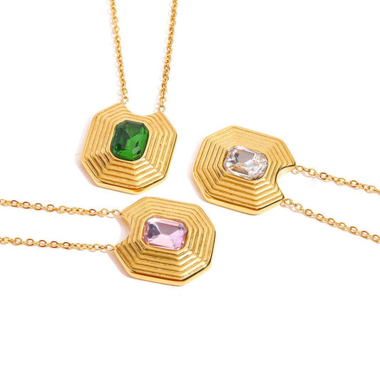 Collar Anne en Dorado con Zirconia en Acero Inoxidable para Mujer | Vanytel - VANYTEL - Vanytel