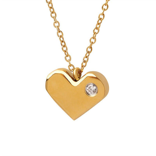 Collar Tiny Heart Dorado con Zirconia en Acero Inoxidable para Mujer | Vanytel - VANYTEL - Vanytel