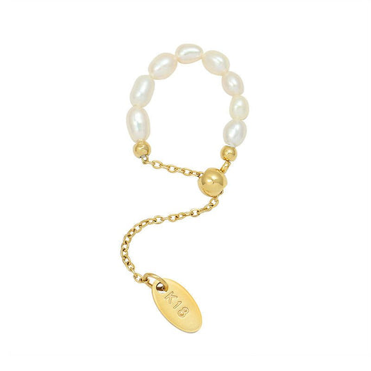 Eternity Ring, Women's Freshwater Pearl Gold Stainless Steel - VANYTEL - Vanytel