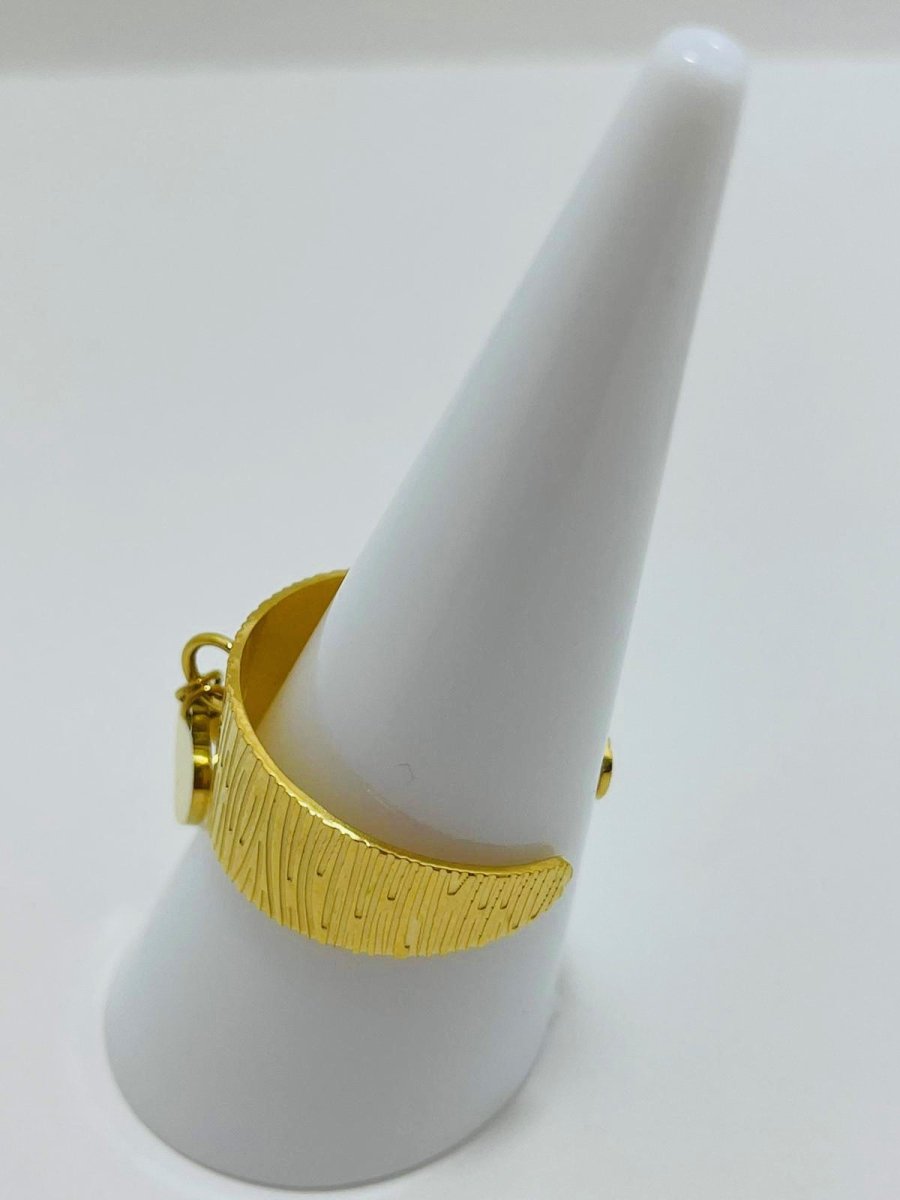 Heartling Ring, Women's Adjustable Heart & Pearl Charm Stainless Steel Ring - VANYTEL - Vanytel