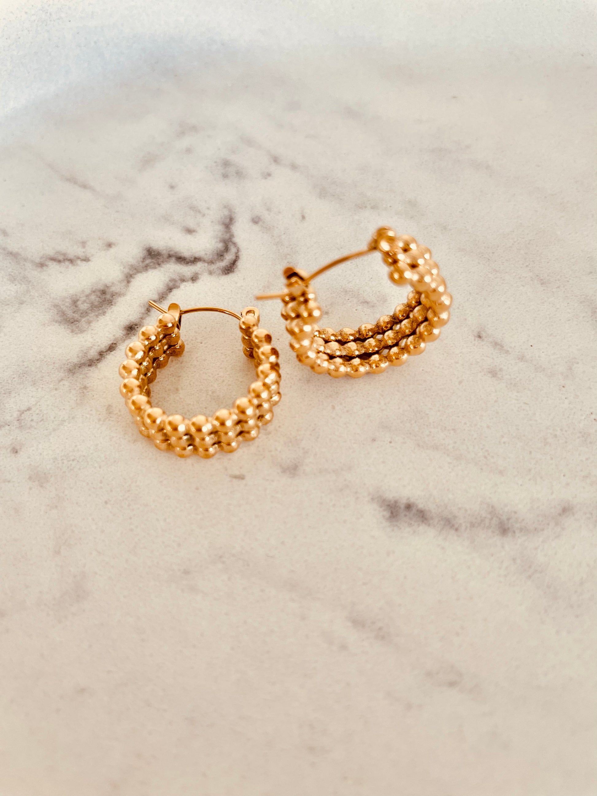 Beaded Hoops Earrings - Vanytel 