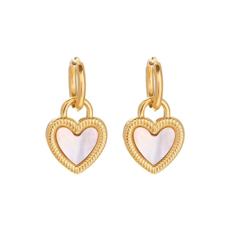 Valentine's Women Earrings, Gold Stainless Steel - VANYTEL - Vanytel