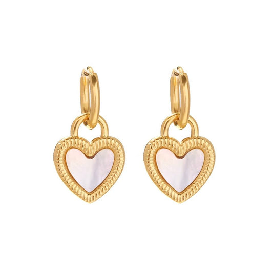 Valentine's Women Earrings, Gold Stainless Steel - VANYTEL - Vanytel