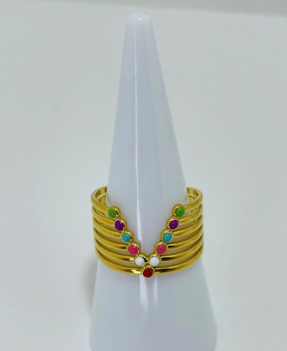 Vanytel V, Women's Colorful Stainless Steel Ring - VANYTEL - Vanytel